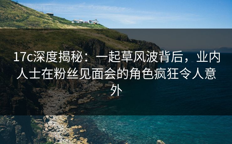 17c深度揭秘：一起草风波背后，业内人士在粉丝见面会的角色疯狂令人意外
